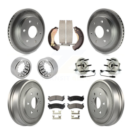Front Rear Hub Bearing Coat Brake Rotor Pads Shoe Kit (10Pc) For Chevrolet Silverado 1500 KBB-111436