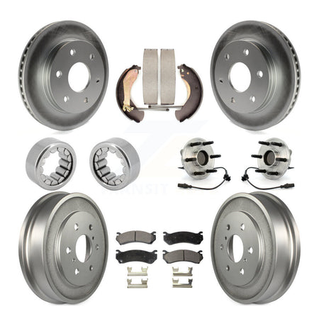 Front Rear Hub Bearing Coat Brake Rotor Pads Shoe Kit (10Pc) For Chevrolet Silverado 1500 KBB-111438