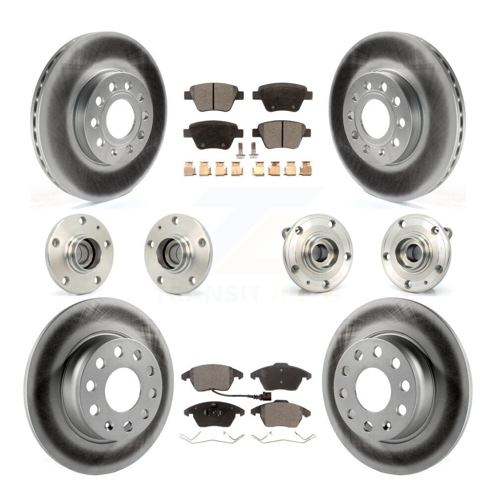 Front Rear Hub Bearing Coated Disc Brake Rotors And Pads Kit (10Pc) For Volkswagen Beetle KBB-111538