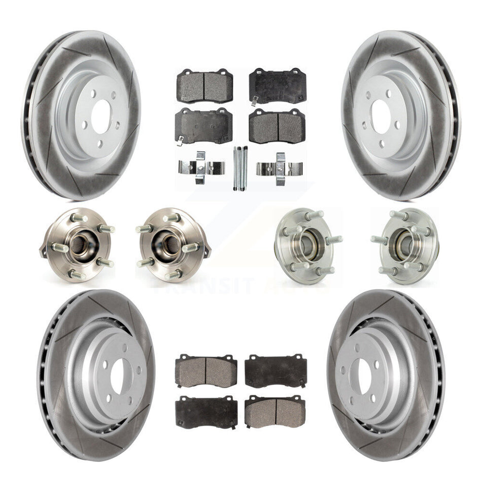 Front Rear Hub Bearings Assembly Coated Disc Brake Rotors And Semi-Metallic Pads Kit (10Pc) For Dodge Charger Chrysler 300 Challenger KBB-111602