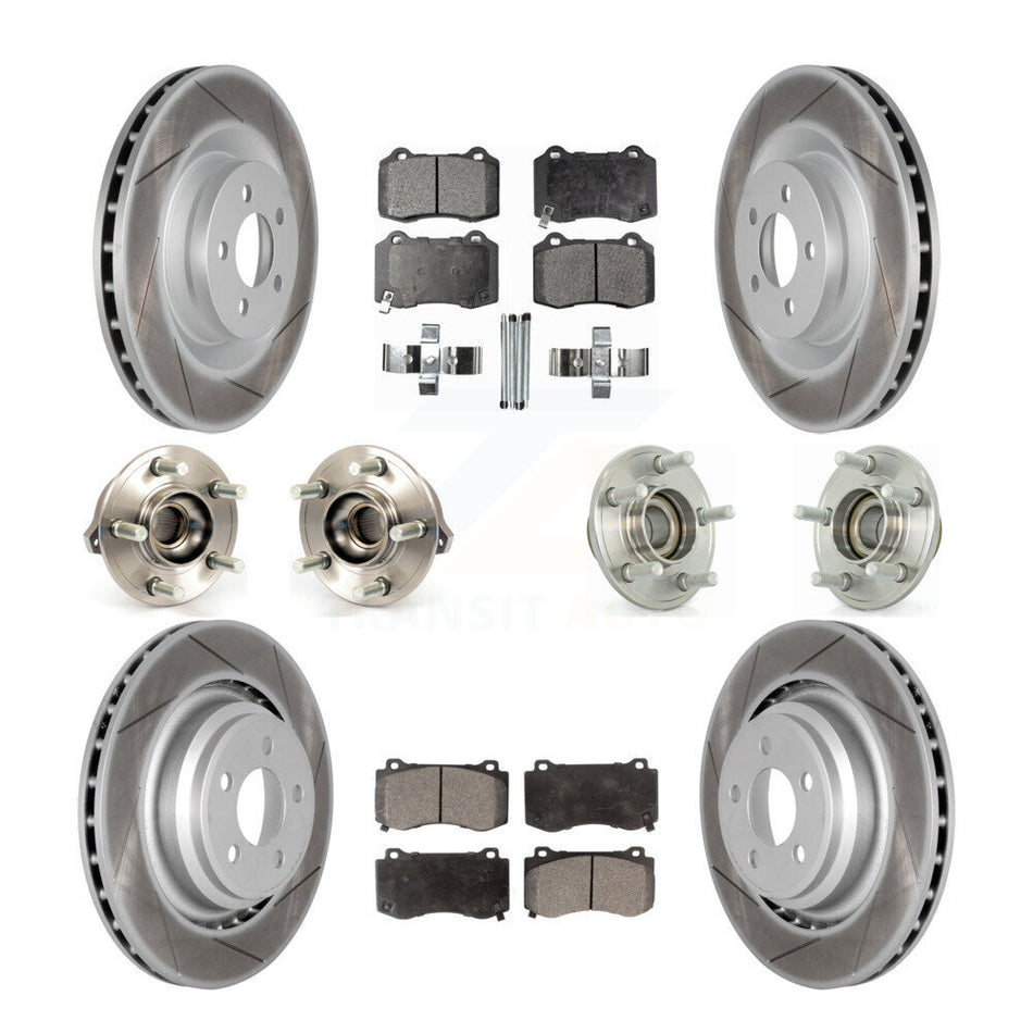 Front Rear Hub Bearings Assembly Coated Disc Brake Rotors And Semi-Metallic Pads Kit (10Pc) For Dodge Charger Chrysler 300 Challenger KBB-111604