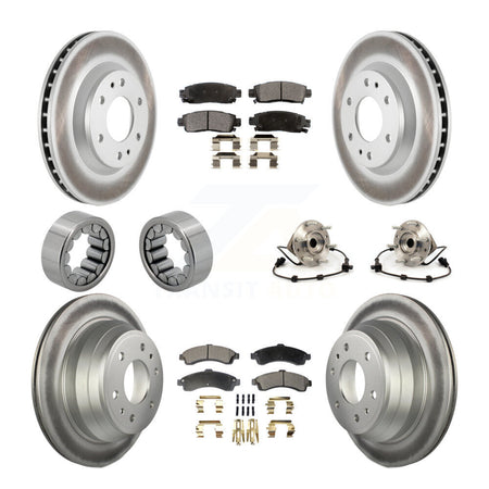 Front Rear Hub Bearing Coat Brake Rotor Pad Shoe Kit (10Pc) For GMC Envoy Chevrolet Buick KBB-111784