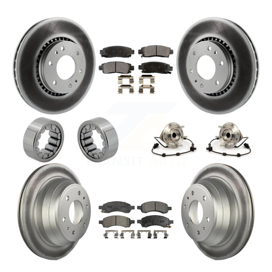 Front Rear Hub Bearing Coat Brake Rotor Pad Shoe Kit (10Pc) For Chevrolet Trailblazer GMC KBB-111785