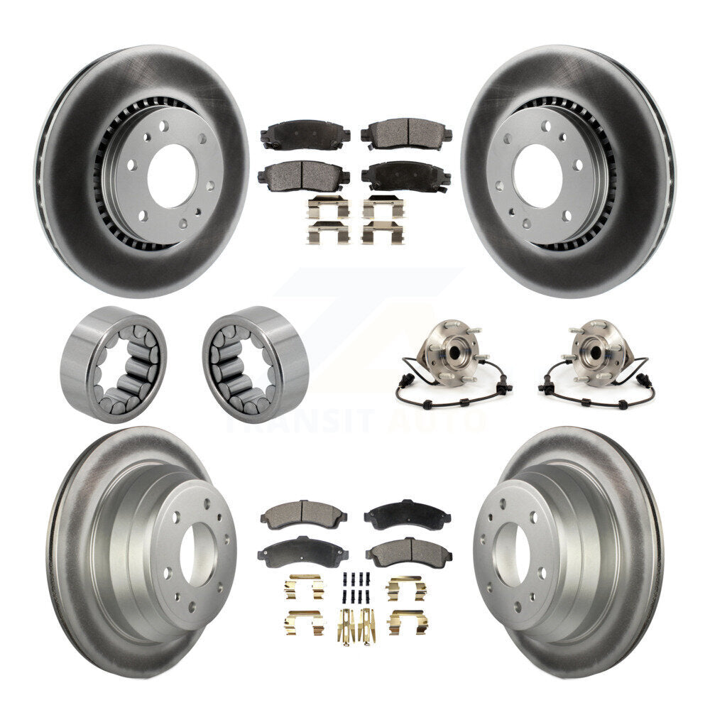 Front Rear Hub Bearing Coat Brake Rotor Pad Shoe Kit (10Pc) For Chevrolet GMC Trailblazer KBB-111786