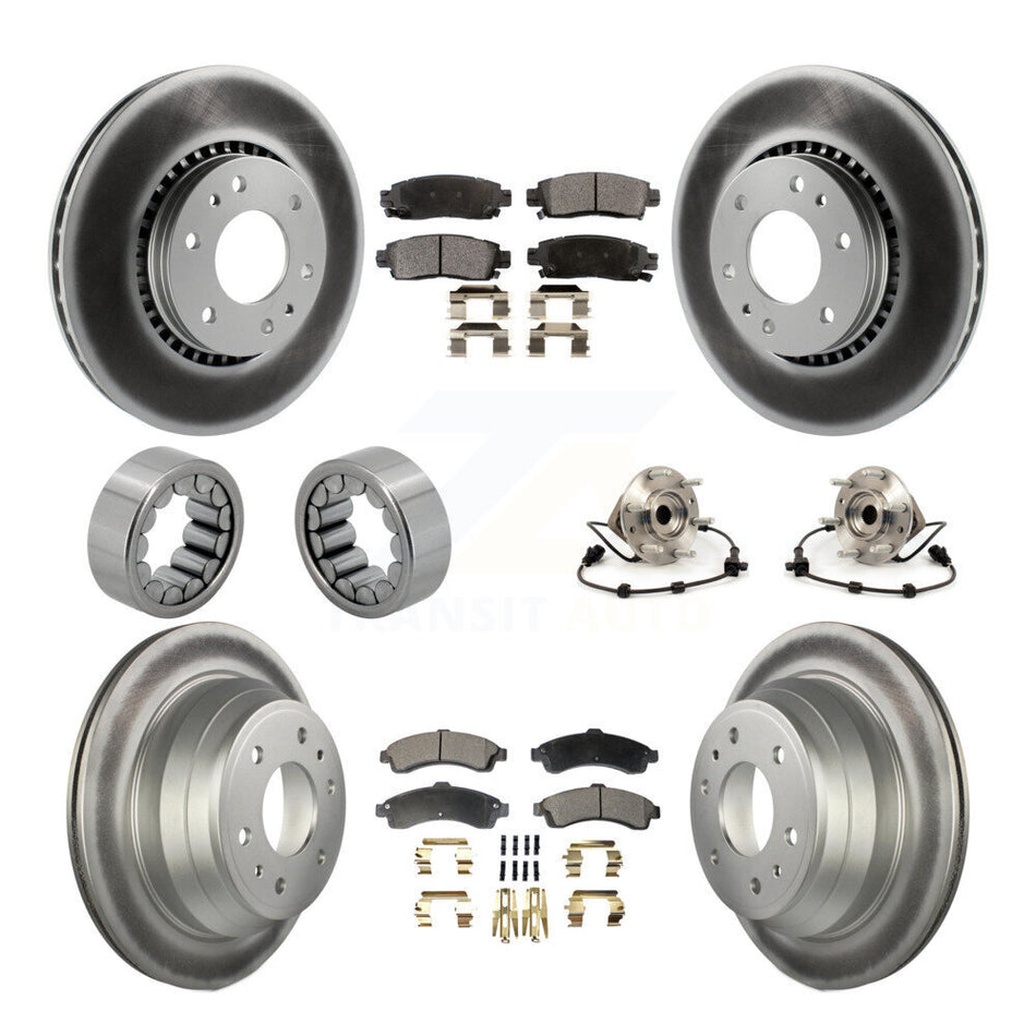 Front Rear Hub Bearing Coat Brake Rotor Pad Shoe Kit (10Pc) For Chevrolet GMC Trailblazer KBB-111786
