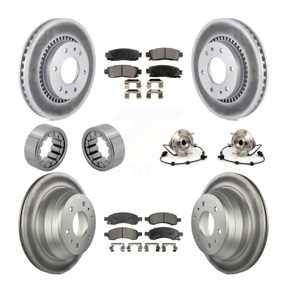 Front Rear Hub Bearing Coat Brake Rotor Pad Shoe Kit (10Pc) For Chevrolet Trailblazer GMC KBB-111787