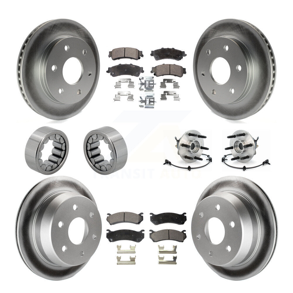 Front Rear Hub Bearing Coat Brake Rotor Pads Shoe Kit (10Pc) For Chevrolet Silverado 1500 KBB-111788