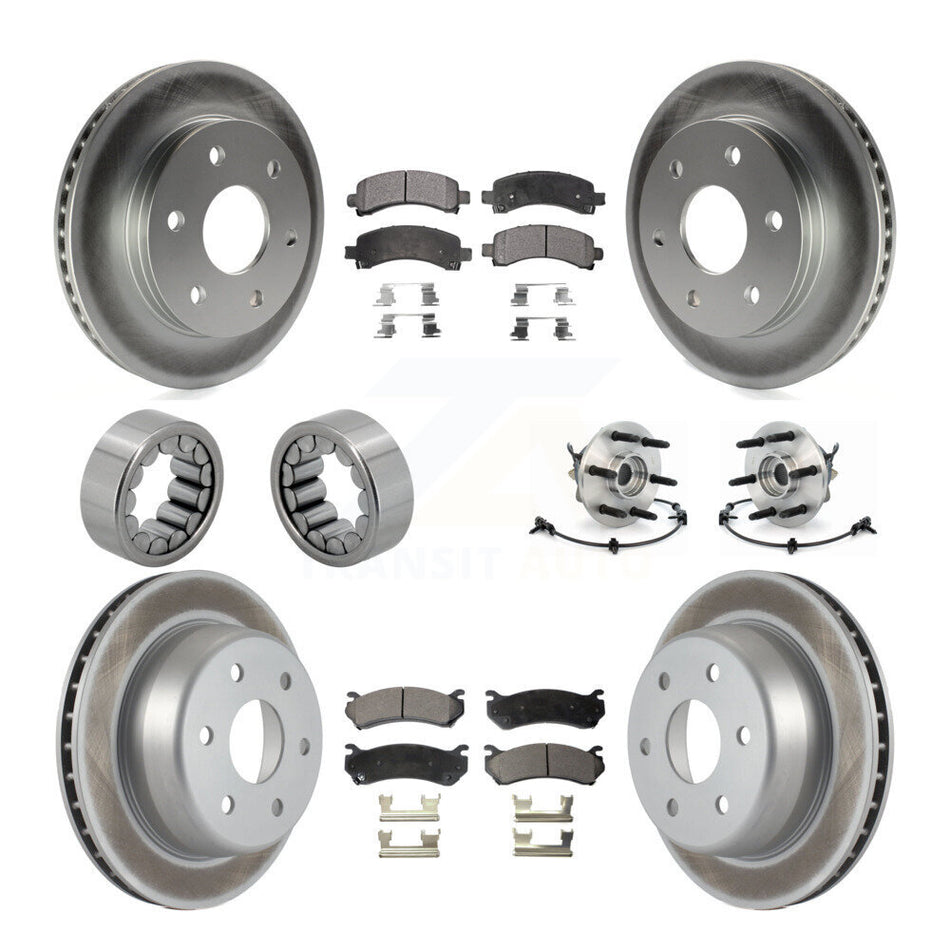 Front Rear Hub Bearing Coated Brake Rotor Pads Shoe Kit (10Pc) For Chevrolet Express 1500 KBB-111792