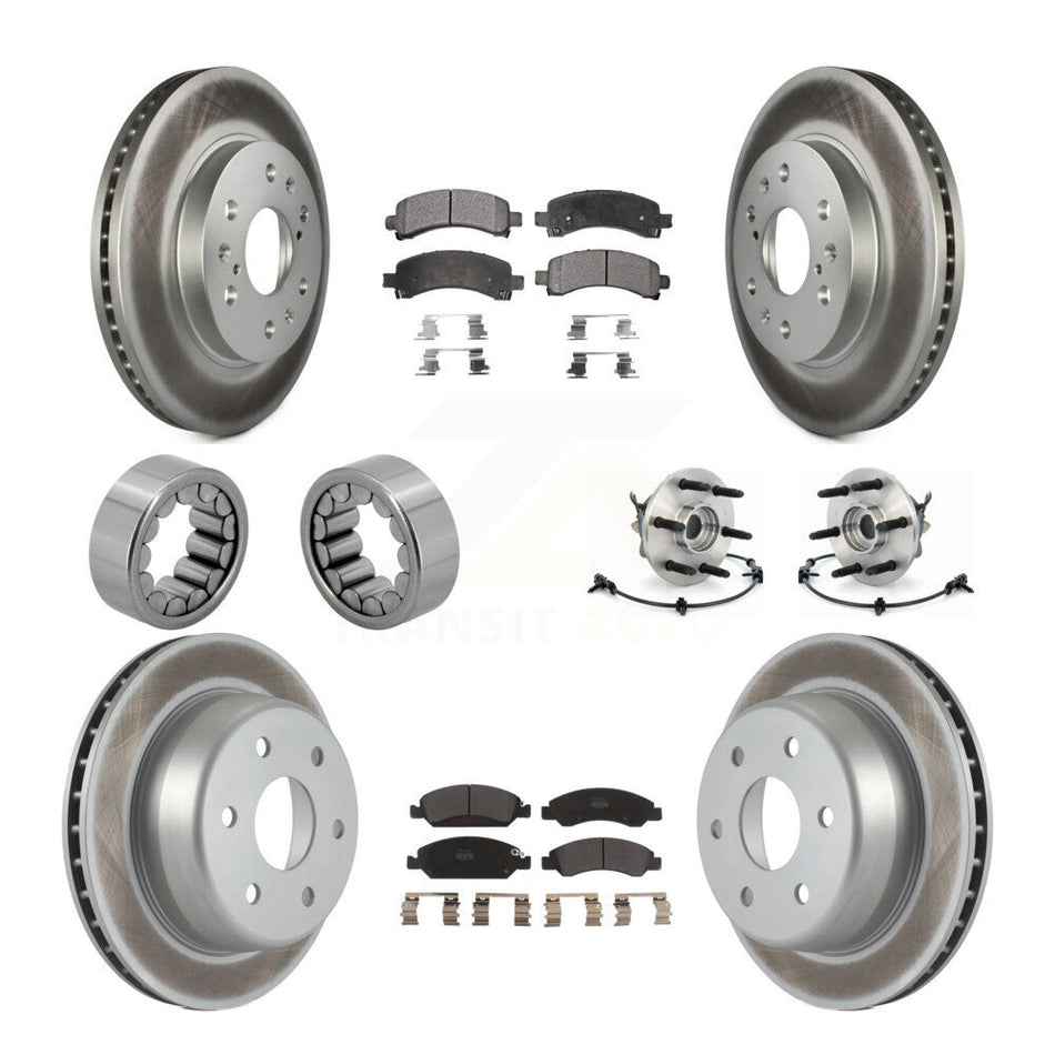 Front Rear Hub Bearing Coated Brake Rotor Pads Shoe Kit (10Pc) For Chevrolet Express 1500 KBB-111793