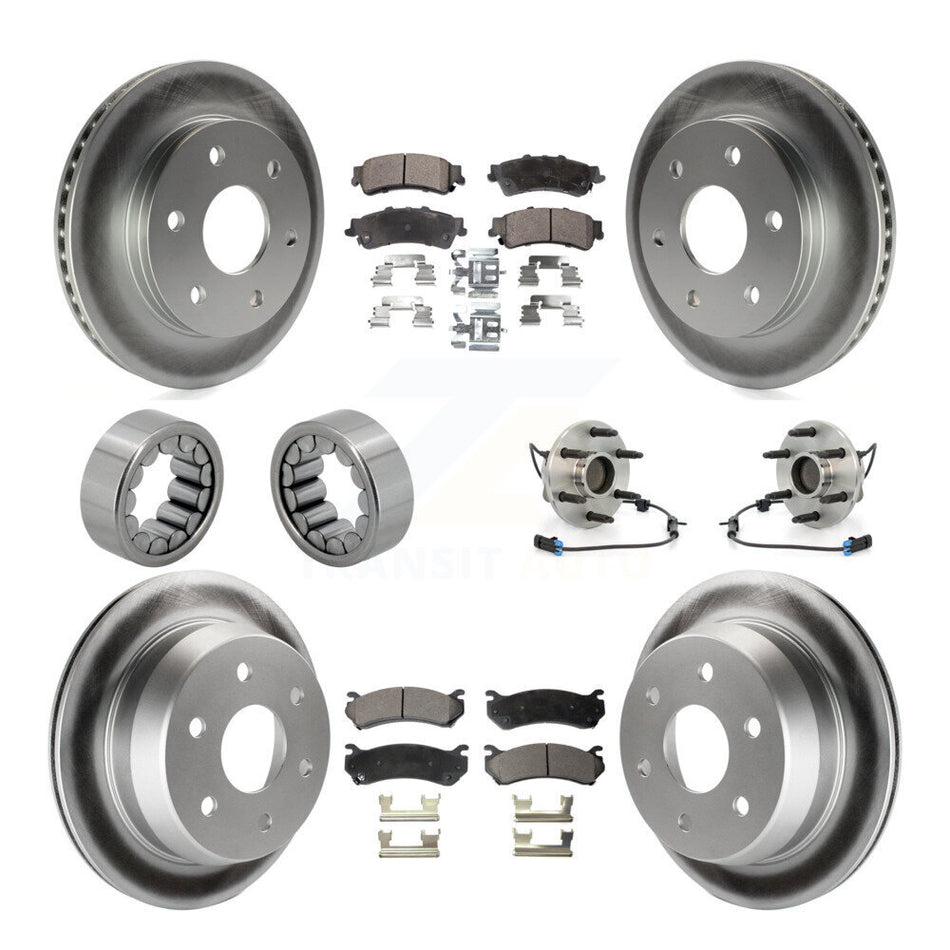 Front Rear Hub Bearing Coated Brake Rotor Pad Shoe Kit (10Pc) For Chevrolet Astro GMC RWD KBB-111794