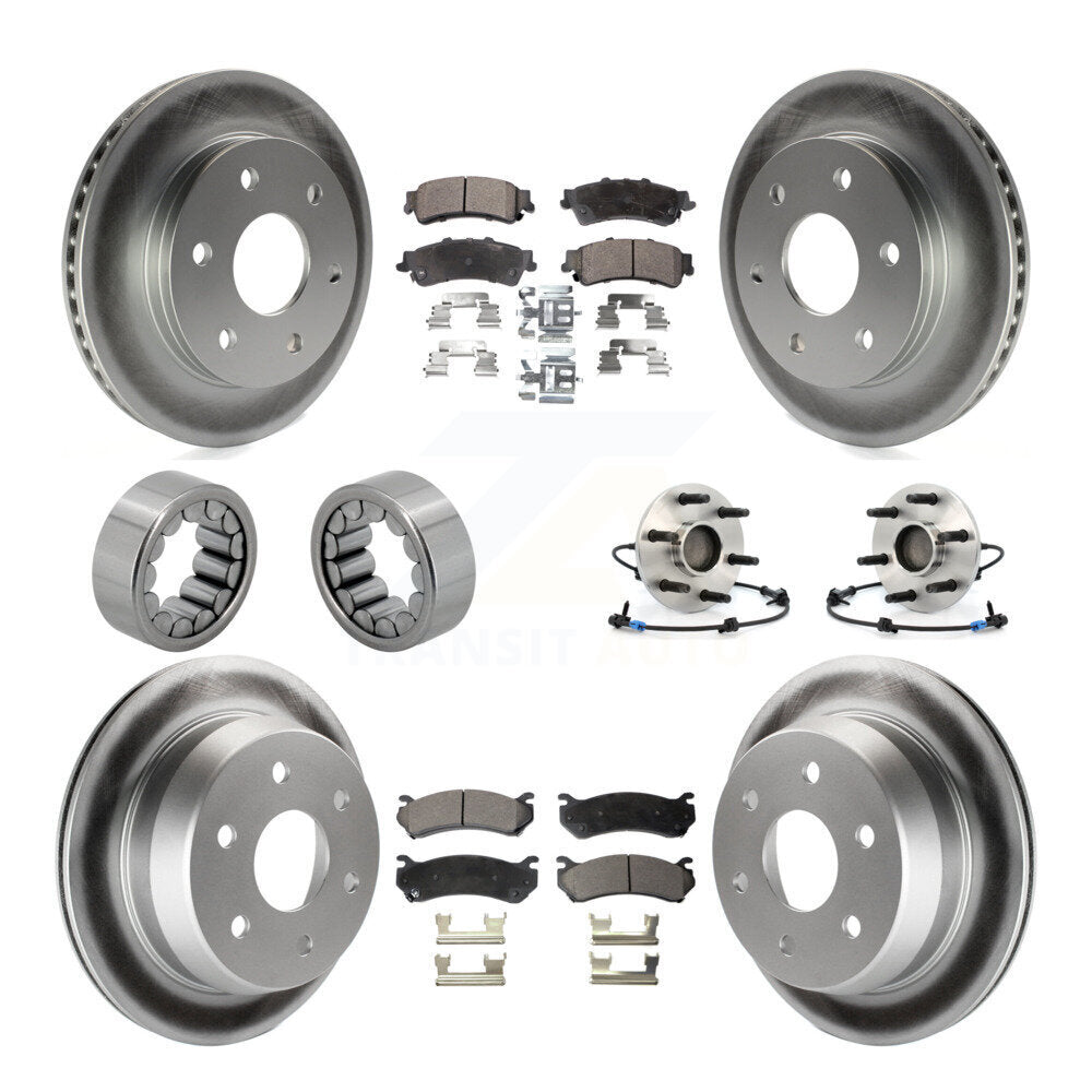 Front Rear Hub Bearing Coat Brake Rotor Pads Shoe Kit (10Pc) For Chevrolet Silverado 1500 KBB-111795