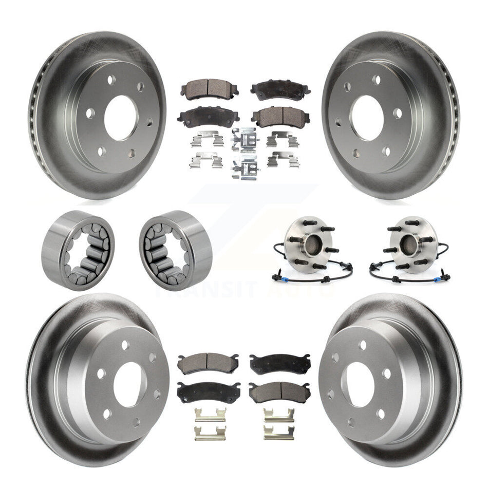 Front Rear Hub Bearing Coat Brake Rotor Pads Shoe Kit (10Pc) For Chevrolet Silverado 1500 KBB-111795