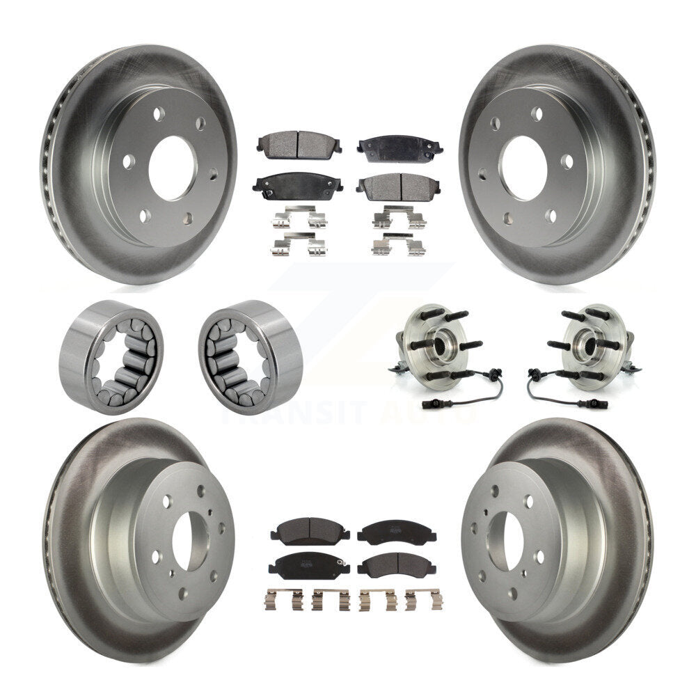 Front Rear Hub Bearing Coated Disc Brake Rotor & Pads Shoe Kit (10Pc) For GMC Sierra 1500 KBB-111801