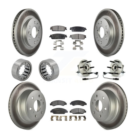 Front Rear Hub Bearing Coated Brake Rotor Pad Shoe Kit (10Pc) For Chevrolet Avalanche GMC KBB-111803