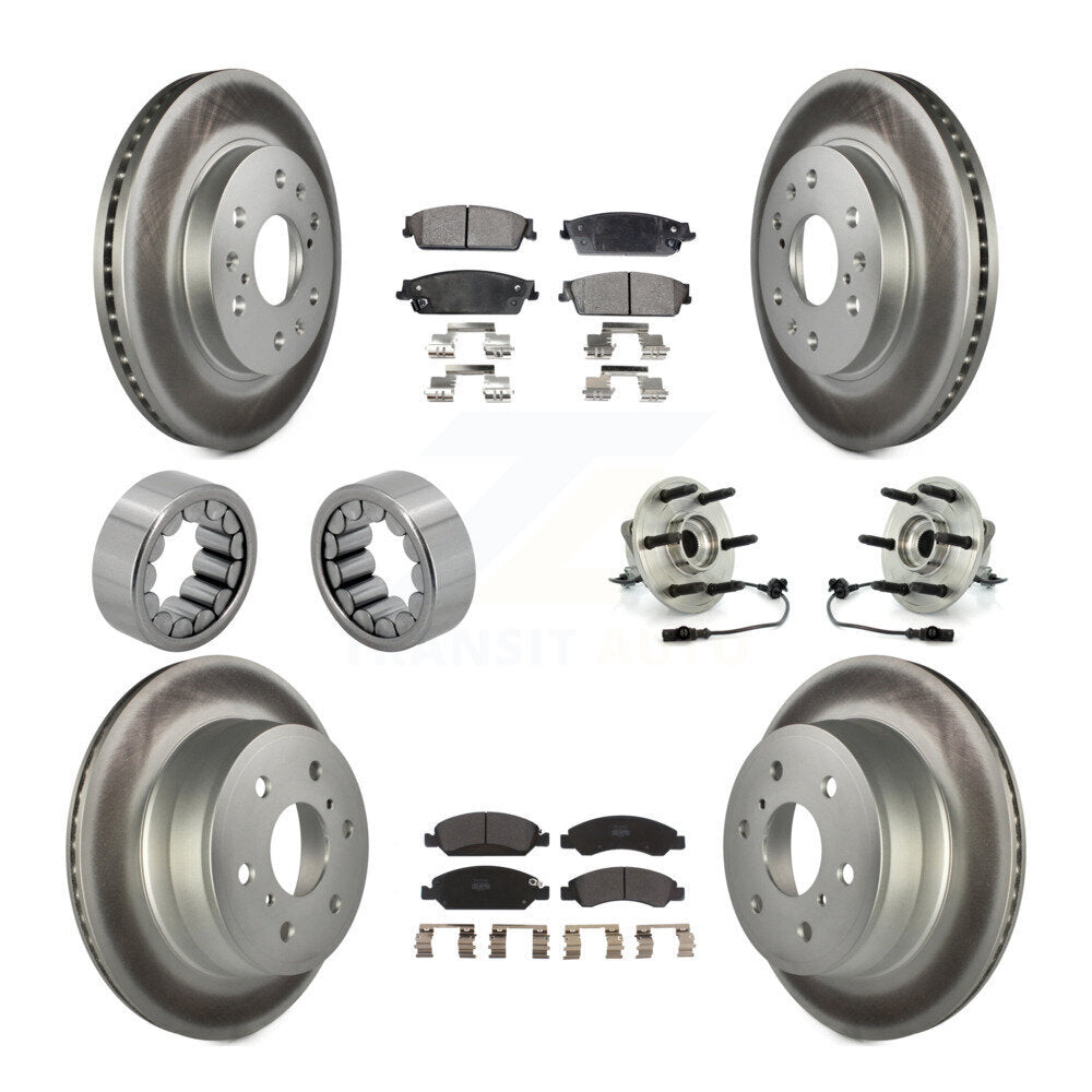 Front Rear Hub Bearing Coat Brake Rotor Pad Shoe Kit (10Pc) For Chevrolet GMC Sierra 1500 KBB-111804