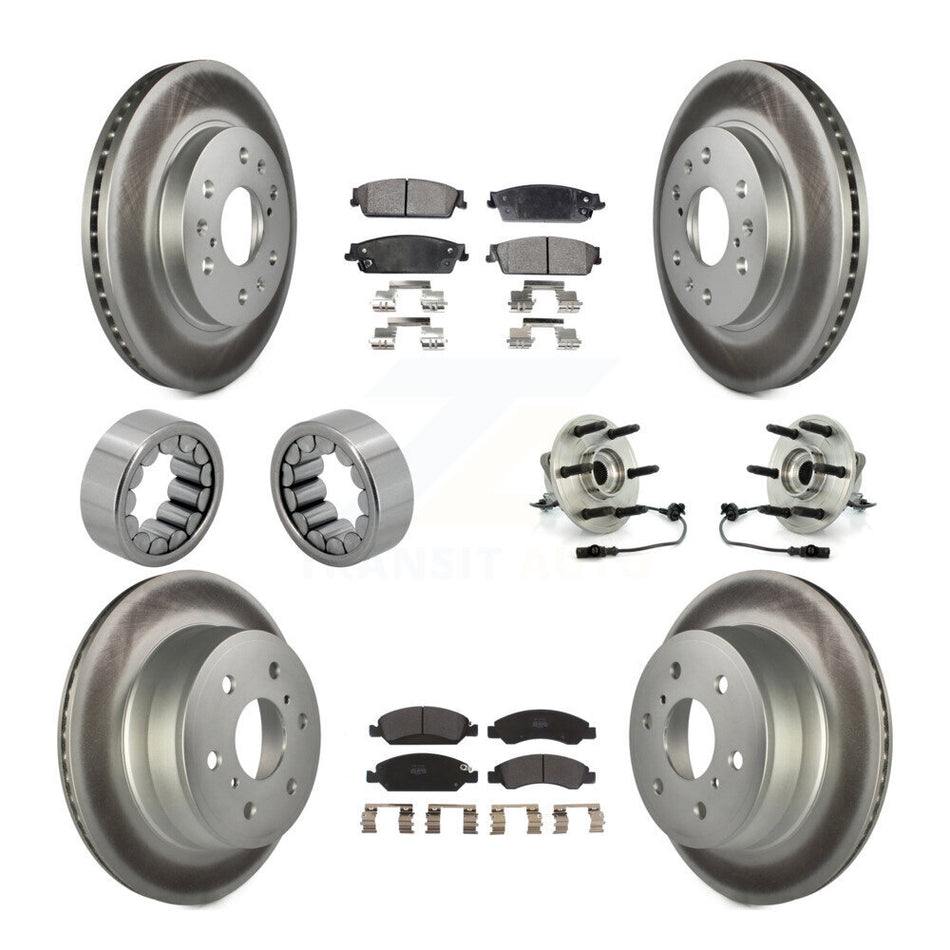 Front Rear Hub Bearing Coat Brake Rotor Pad Shoe Kit (10Pc) For Chevrolet GMC Sierra 1500 KBB-111804