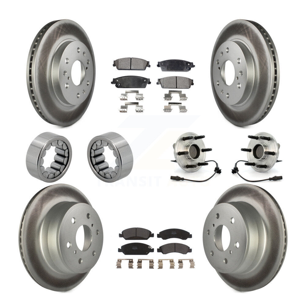 Front Rear Hub Bearing Coat Brake Rotor Pad Shoe Kit (10Pc) For Chevrolet GMC Sierra 1500 KBB-111809