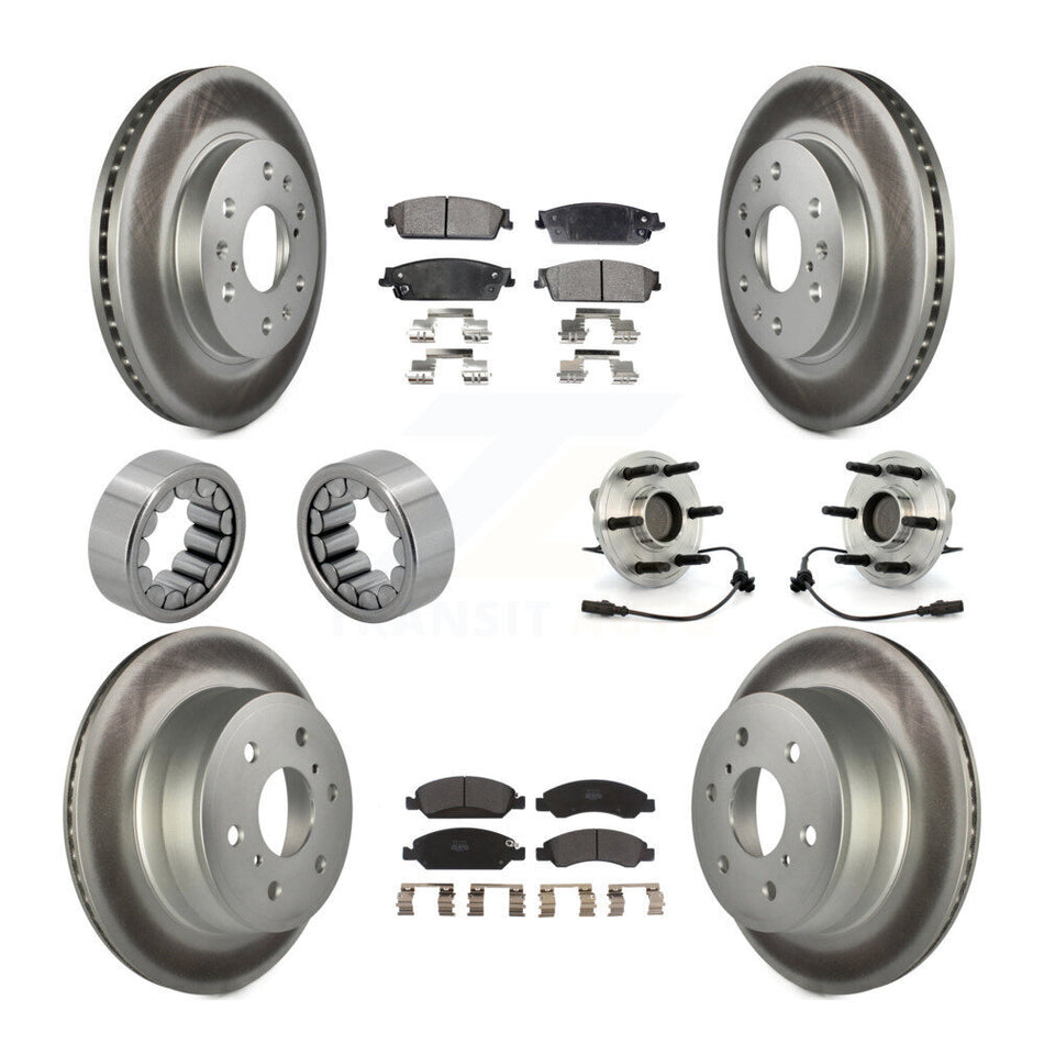 Front Rear Hub Bearing Coat Brake Rotor Pad Shoe Kit (10Pc) For Chevrolet GMC Sierra 1500 KBB-111809