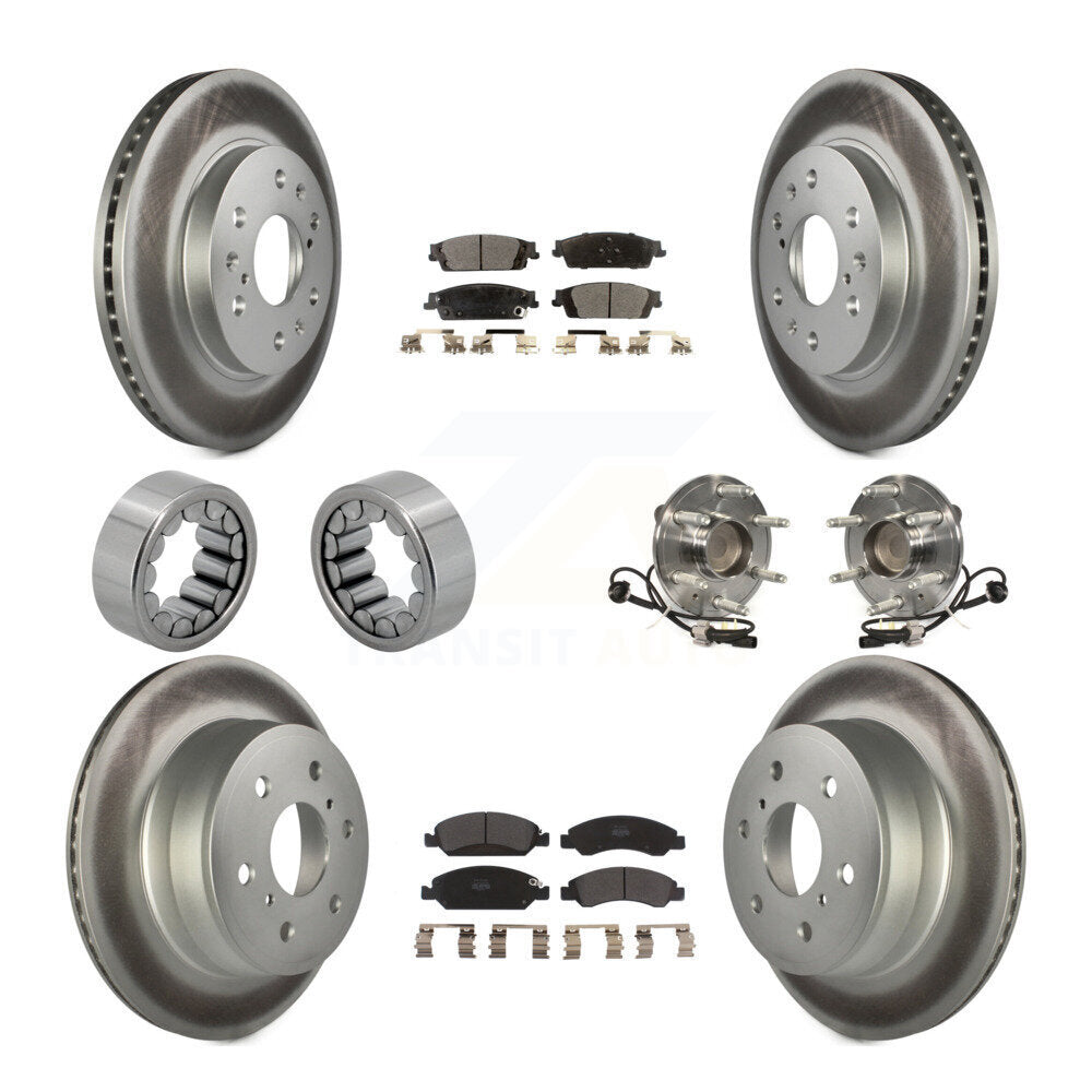Front Rear Hub Bearing Coat Brake Rotor Pad Shoe Kit (10Pc) For GMC Sierra 1500 Chevrolet KBB-111811