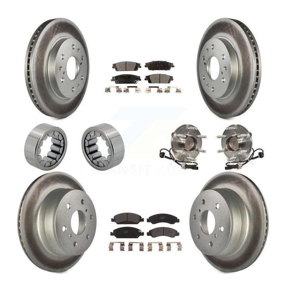 Front Rear Hub Bearing Coat Brake Rotor Pad Shoe Kit (10Pc) For GMC Sierra 1500 Chevrolet KBB-111811