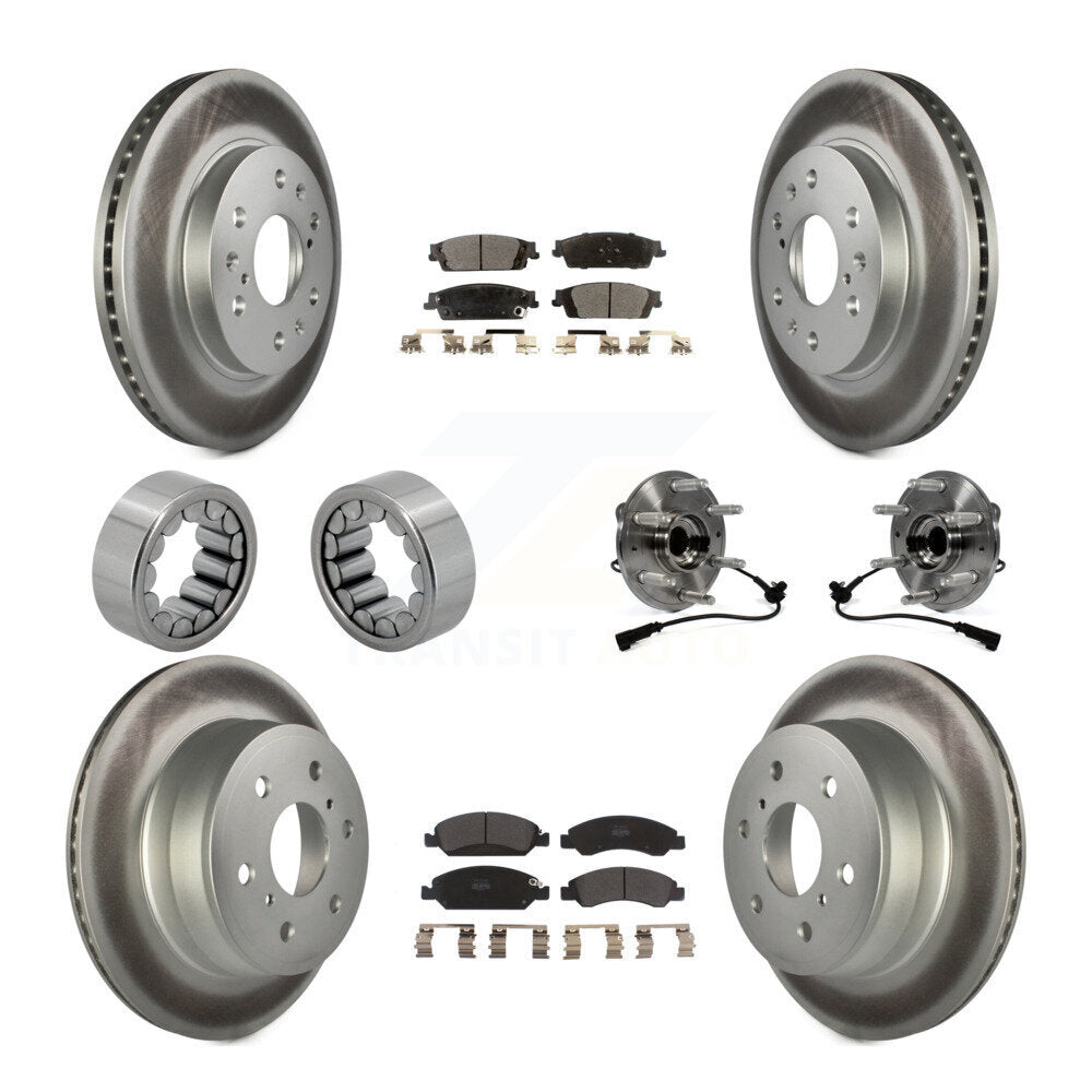 Front Rear Hub Bearing Coat Brake Rotor Pad Shoe Kit (10Pc) For GMC Sierra 1500 Chevrolet KBB-111813