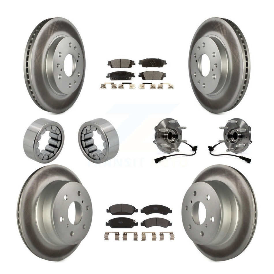 Front Rear Hub Bearing Coat Brake Rotor Pad Shoe Kit (10Pc) For GMC Sierra 1500 Chevrolet KBB-111813