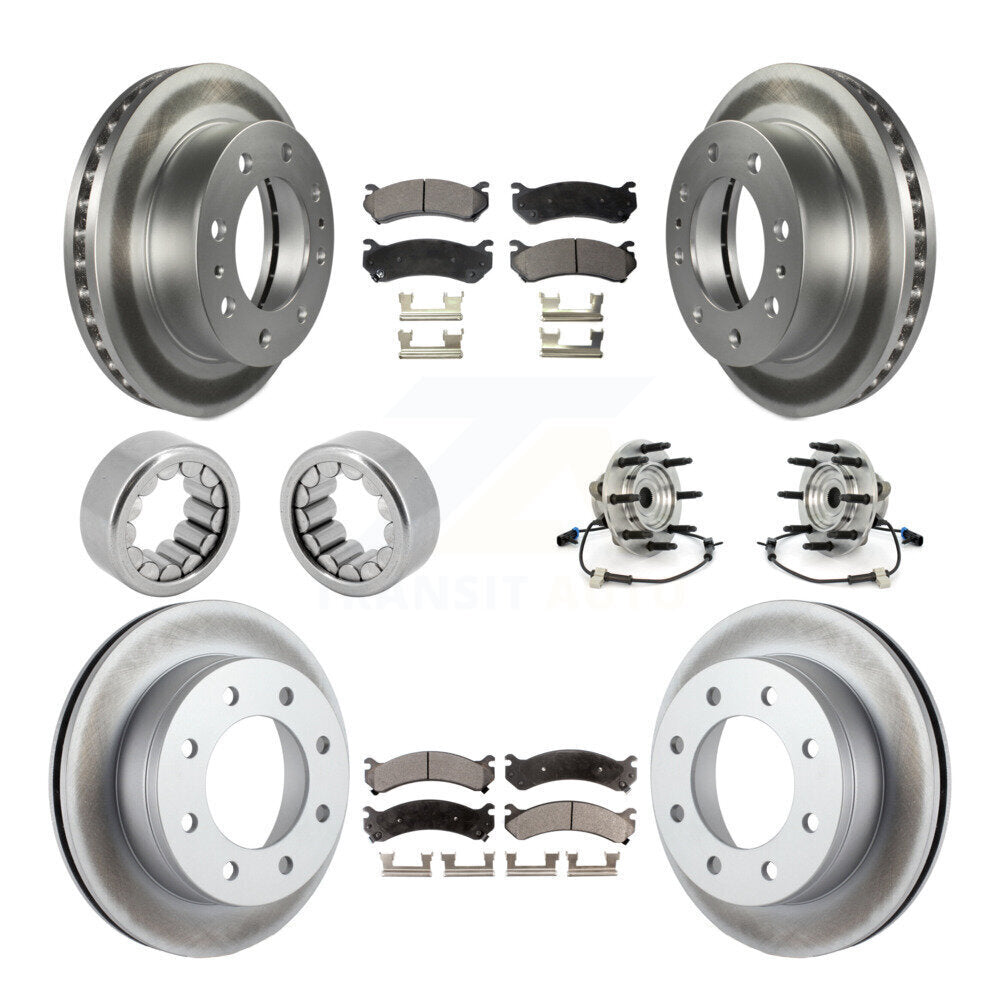 Front Rear Hub Bearings Coated Disc Brake Rotors And Pads Shoes Kit (10Pc) For Hummer H2 KBB-111873