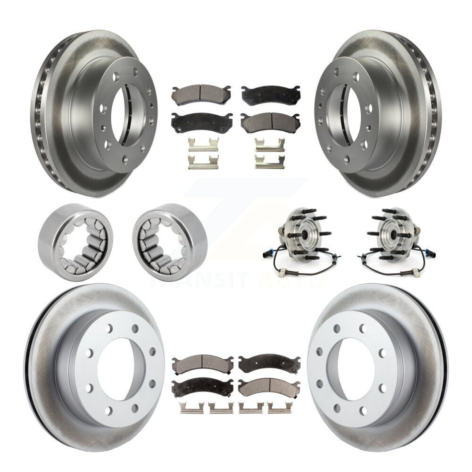 Front Rear Hub Bearings Coated Disc Brake Rotors And Pads Shoes Kit (10Pc) For Hummer H2 KBB-111873