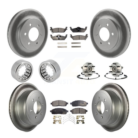 Front Rear Hub Bearing Coat Brake Rotor Pad Shoe Kit (10Pc) For 06-08 Lincoln Mark LT 4WD KBB-111885