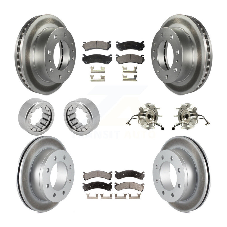 Front Rear Hub Bearing Coat Brake Rotor Pads Shoe Kit (10Pc) For Chevrolet Silverado 2500 KBB-111889