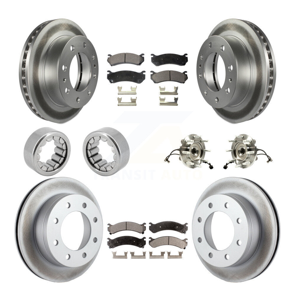 Front Rear Hub Bearing Coated Brake Rotor Pad Shoe Kit (10Pc) For GMC Chevrolet Silverado KBB-111890