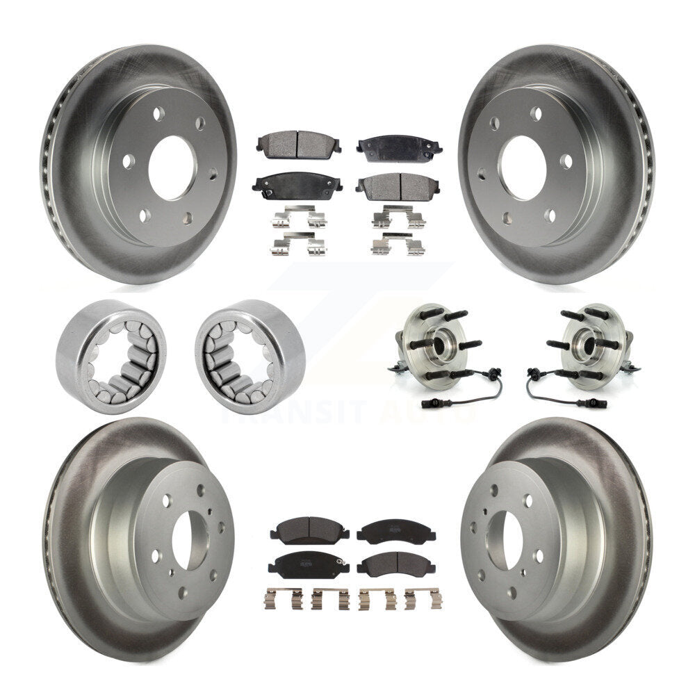 Front Rear Hub Bearing Coated Disc Brake Rotor & Pads Shoe Kit (10Pc) For GMC Sierra 1500 KBB-111892