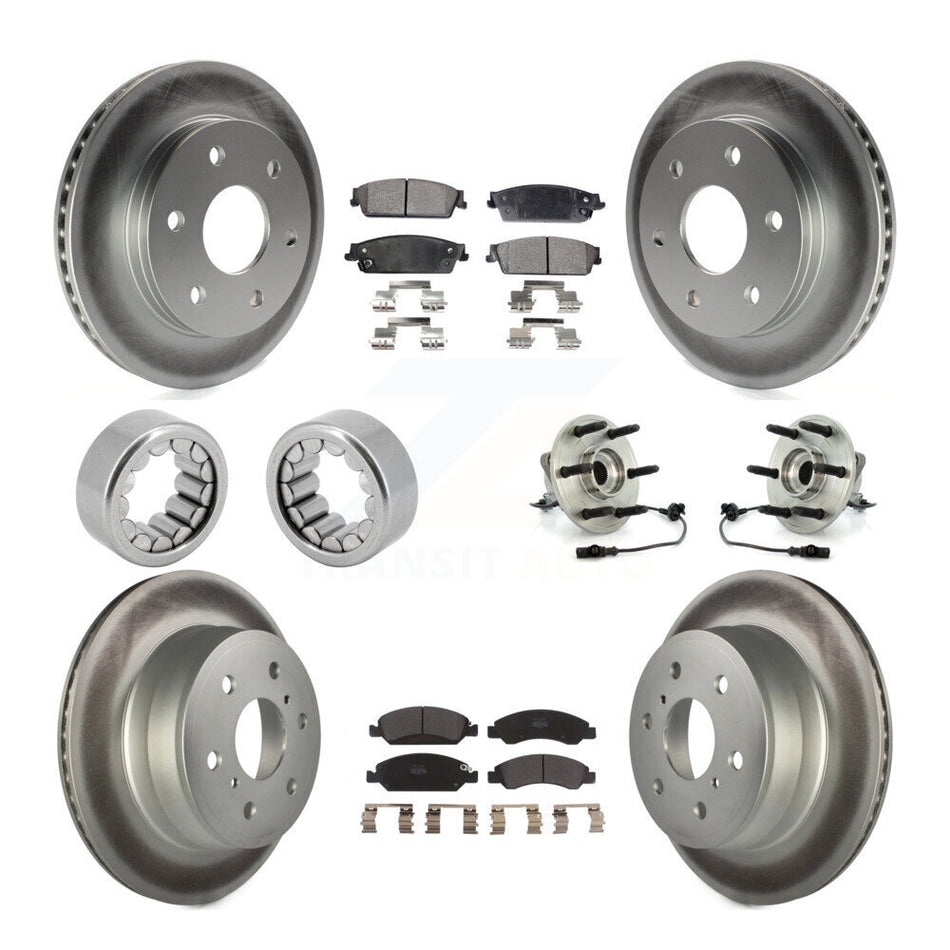 Front Rear Hub Bearing Coated Disc Brake Rotor & Pads Shoe Kit (10Pc) For GMC Sierra 1500 KBB-111892