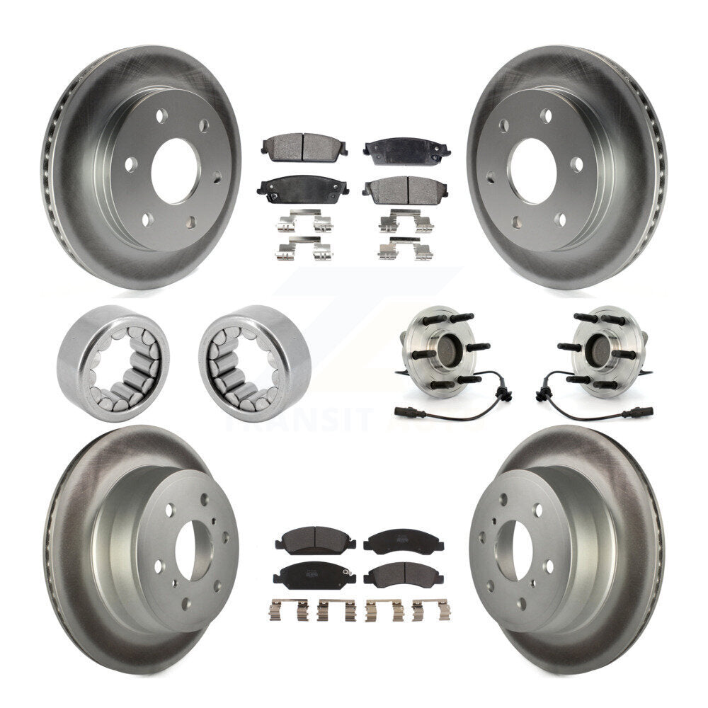 Front Rear Hub Bearing Coated Disc Brake Rotor & Pads Shoe Kit (10Pc) For GMC Sierra 1500 KBB-111895