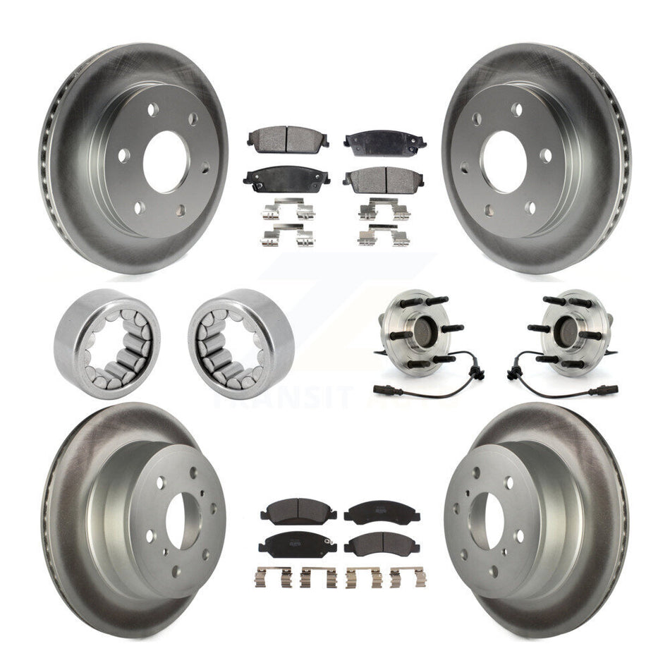 Front Rear Hub Bearing Coated Disc Brake Rotor & Pads Shoe Kit (10Pc) For GMC Sierra 1500 KBB-111895