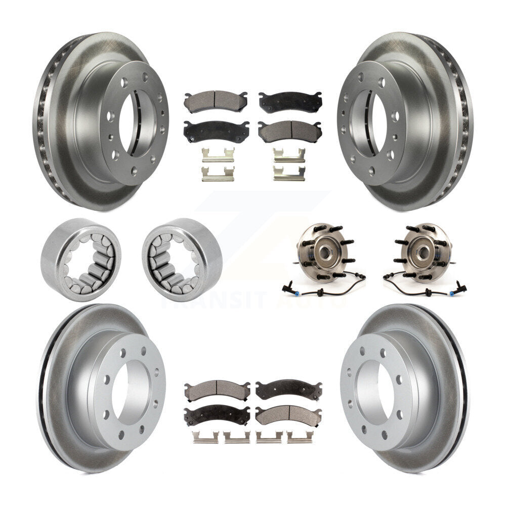 Front Rear Bearing Coated Brake Rotor Pad Shoe Kit (10Pc) For Chevrolet Silverado 2500 HD KBB-111898