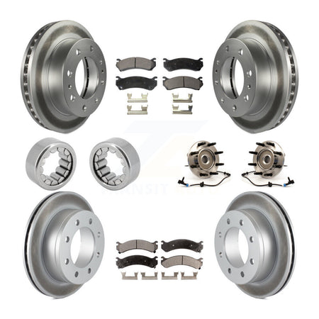 Front Rear Bearing Coated Brake Rotor Pad Shoe Kit (10Pc) For Chevrolet Silverado 2500 HD KBB-111898