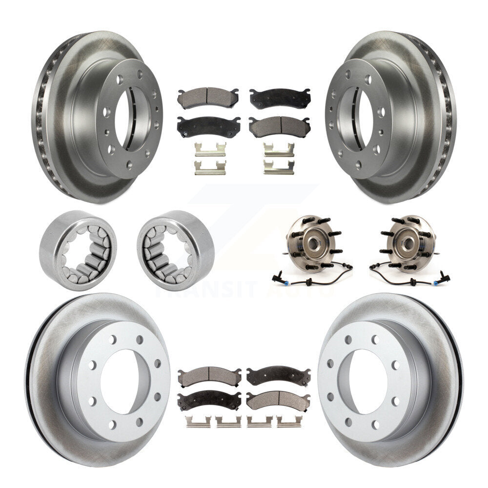 Front Rear Hub Bearing Coat Brake Rotor Pads Shoe Kit (10Pc) For Hummer H2 Chevrolet 2500 KBB-111899