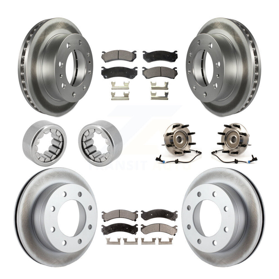 Front Rear Hub Bearing Coat Brake Rotor Pads Shoe Kit (10Pc) For Hummer H2 Chevrolet 2500 KBB-111899