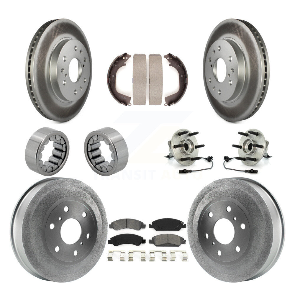 Front Rear Hub Bearing Coat Brake Rotor Pad Shoe Kit (10Pc) For GMC Sierra 1500 Chevrolet KBB-111932