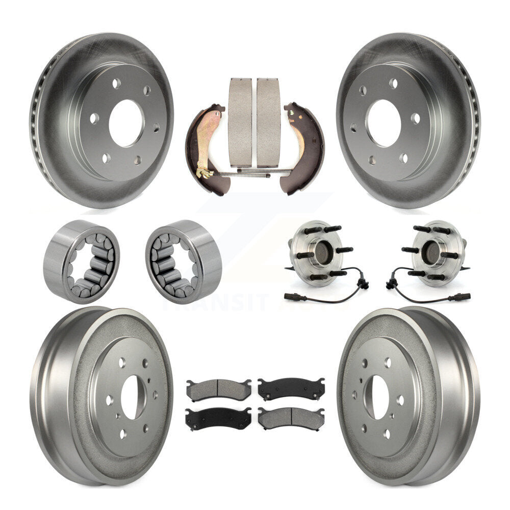 Front Rear Hub Bearing Coat Brake Rotor Pads Shoe Kit (10Pc) For Chevrolet Silverado 1500 KBB-111934