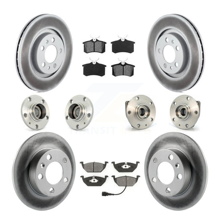 Front Rear Hub Bearing Coated Disc Brake Rotor & Pads Kit (10Pc) For Volkswagen Golf City KBB-111968