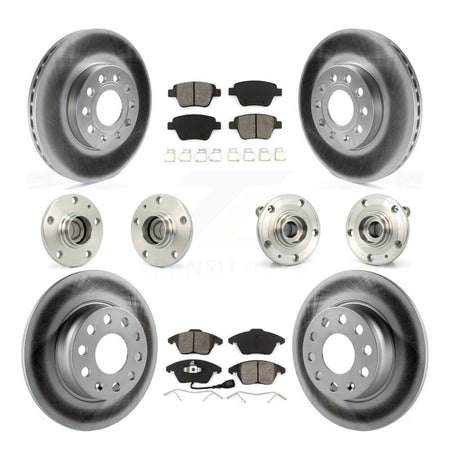Front Rear Hub Bearing Coated Disc Brake Rotors And Pads Kit (10Pc) For Volkswagen Beetle KBB-112063