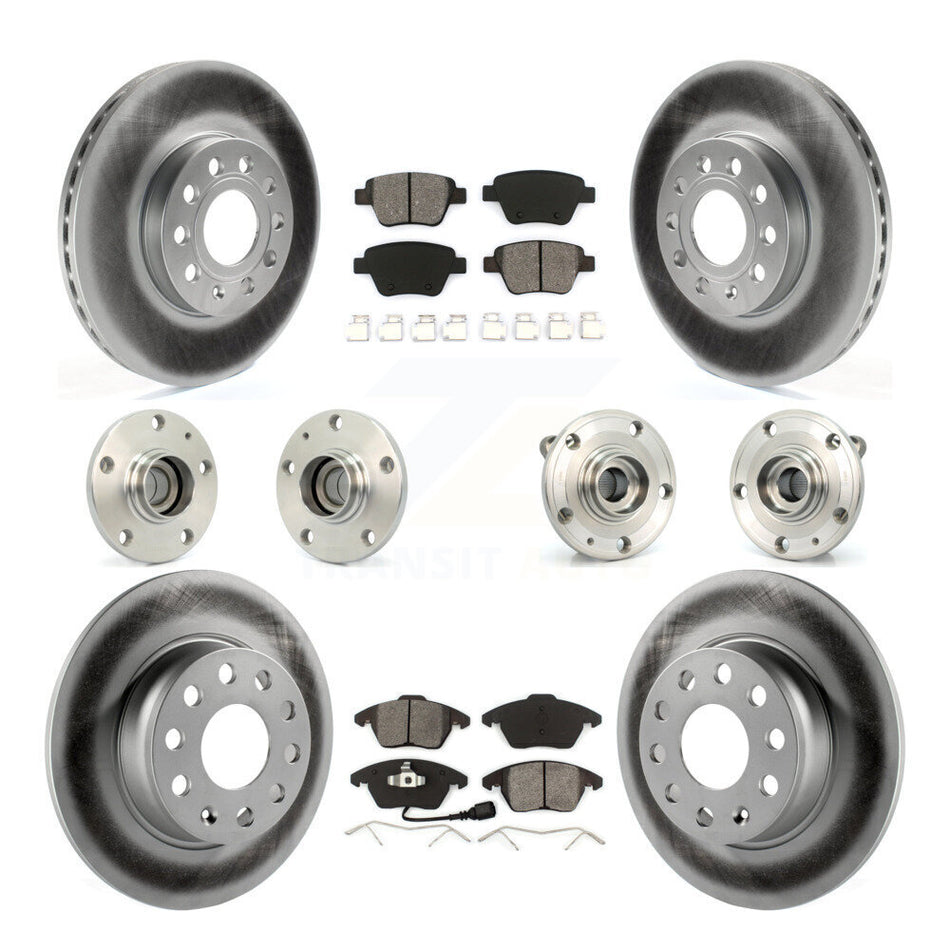 Front Rear Hub Bearing Coated Disc Brake Rotors And Pads Kit (10Pc) For Volkswagen Beetle KBB-112063