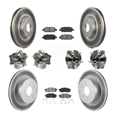 Front Rear Hub Bearing Coated Brake Rotor Pads Kit (10Pc) For INFINITI G37 EX35 QX50 EX37 KBB-112160