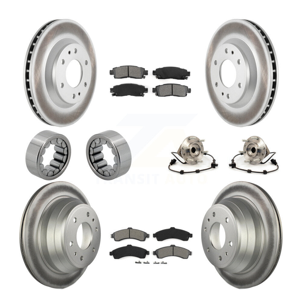 Front Rear Hub Bearing Coat Brake Rotor Pad Shoe Kit (10Pc) For GMC Envoy Chevrolet Buick KBB-112342