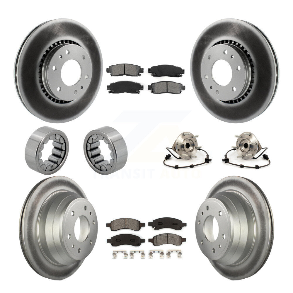 Front Rear Hub Bearing Coat Brake Rotor Pad Shoe Kit (10Pc) For Chevrolet Trailblazer GMC KBB-112343