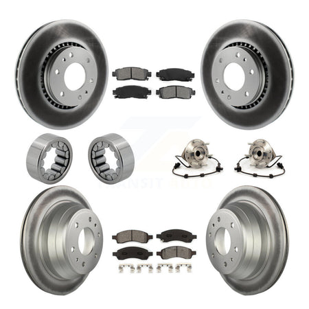 Front Rear Hub Bearing Coat Brake Rotor Pad Shoe Kit (10Pc) For Chevrolet Trailblazer GMC KBB-112343
