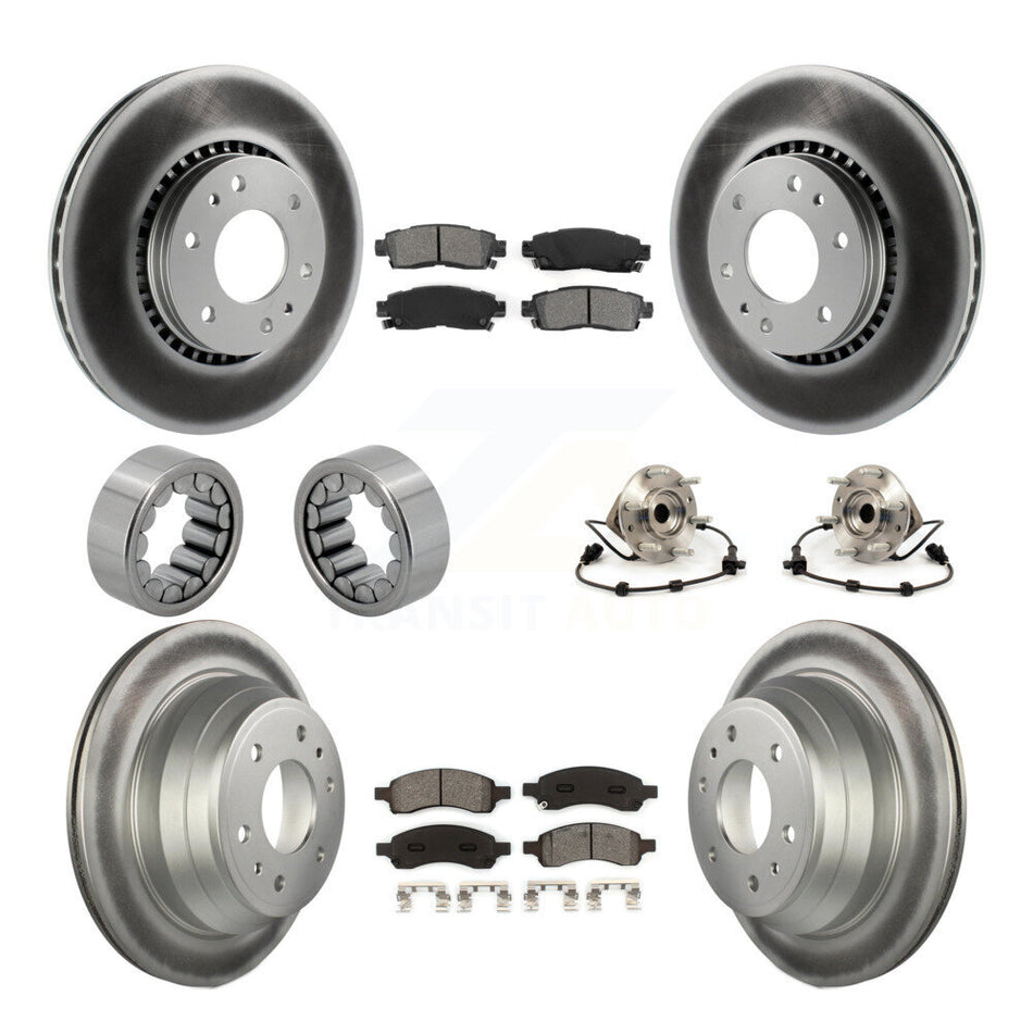 Front Rear Hub Bearing Coat Brake Rotor Pad Shoe Kit (10Pc) For Chevrolet Trailblazer GMC KBB-112343