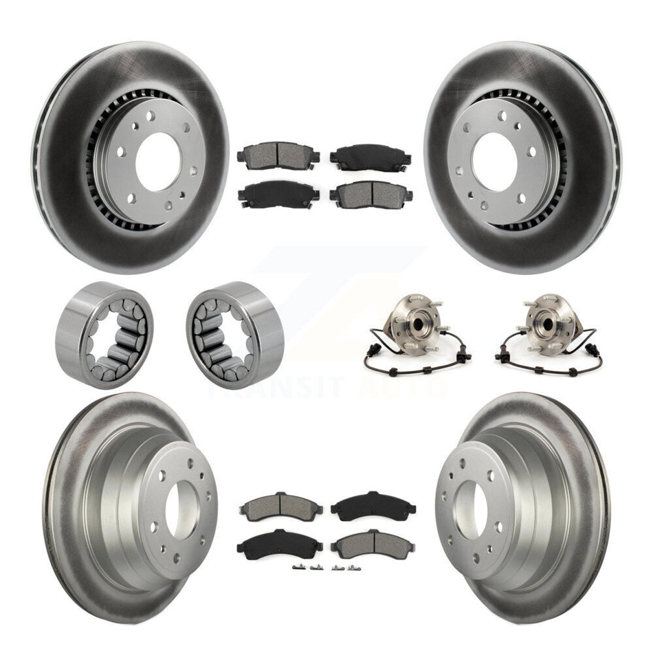 Front Rear Hub Bearing Coat Brake Rotor Pad Shoe Kit (10Pc) For Chevrolet GMC Trailblazer KBB-112344